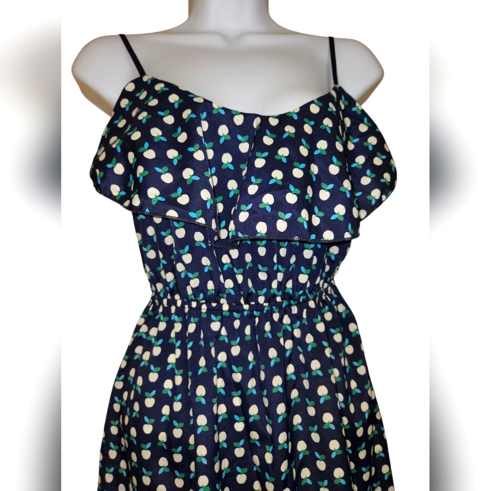 Soprano Navy Blue Floral Midi Dress